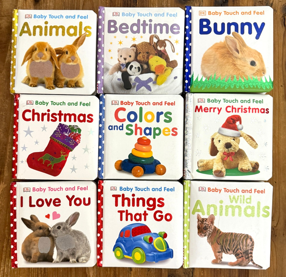 Lot of 9 DK Baby Touch and Feel Board Books Wild Animals Christmas Sensory Puffy